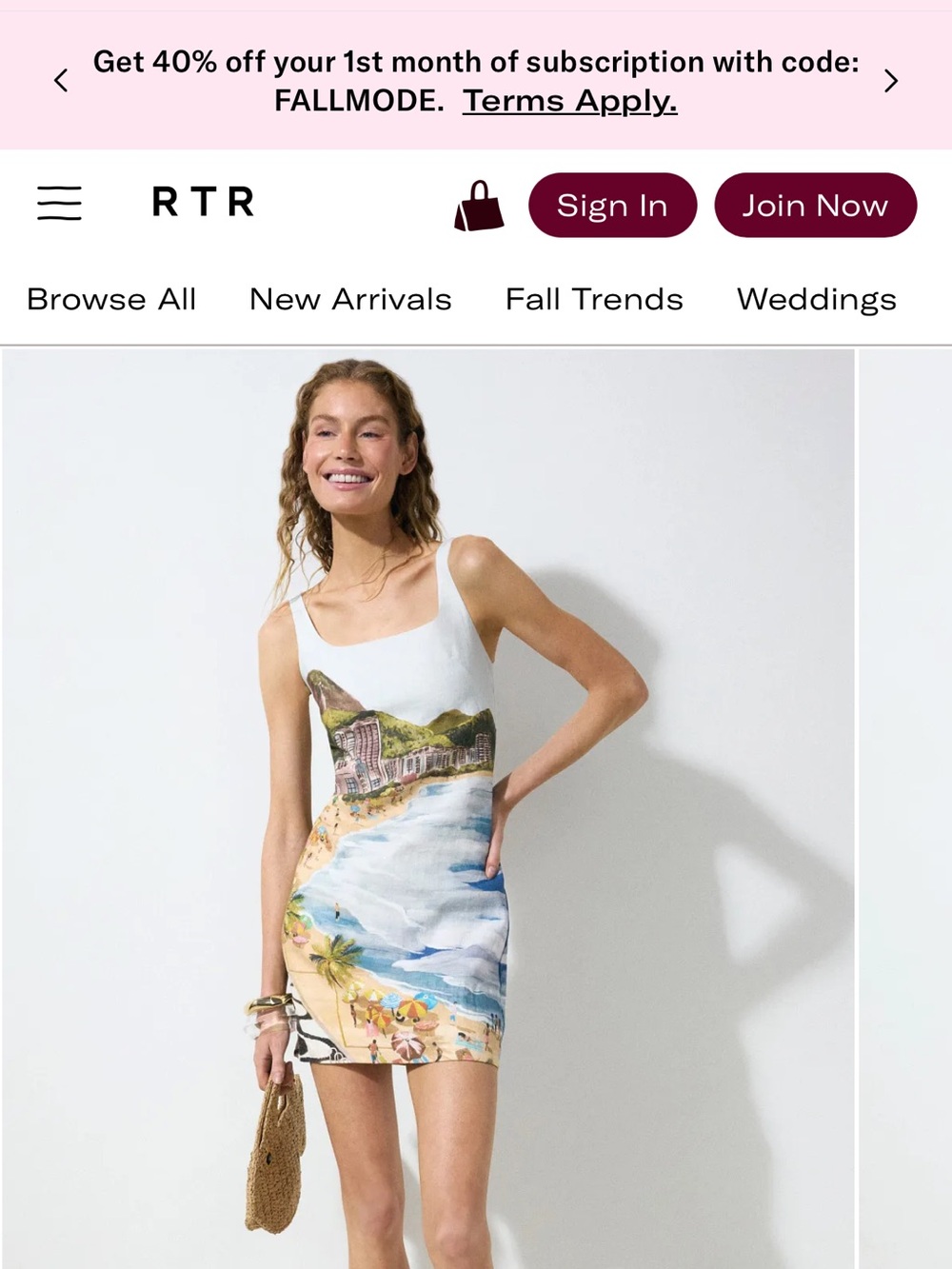 FARM Rio Copacabana Beach Print Mini Dress